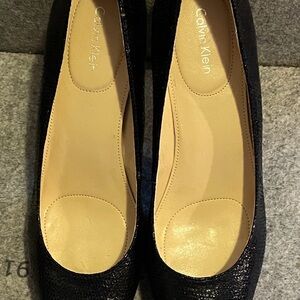 Calvin Klein Black Textured Heels